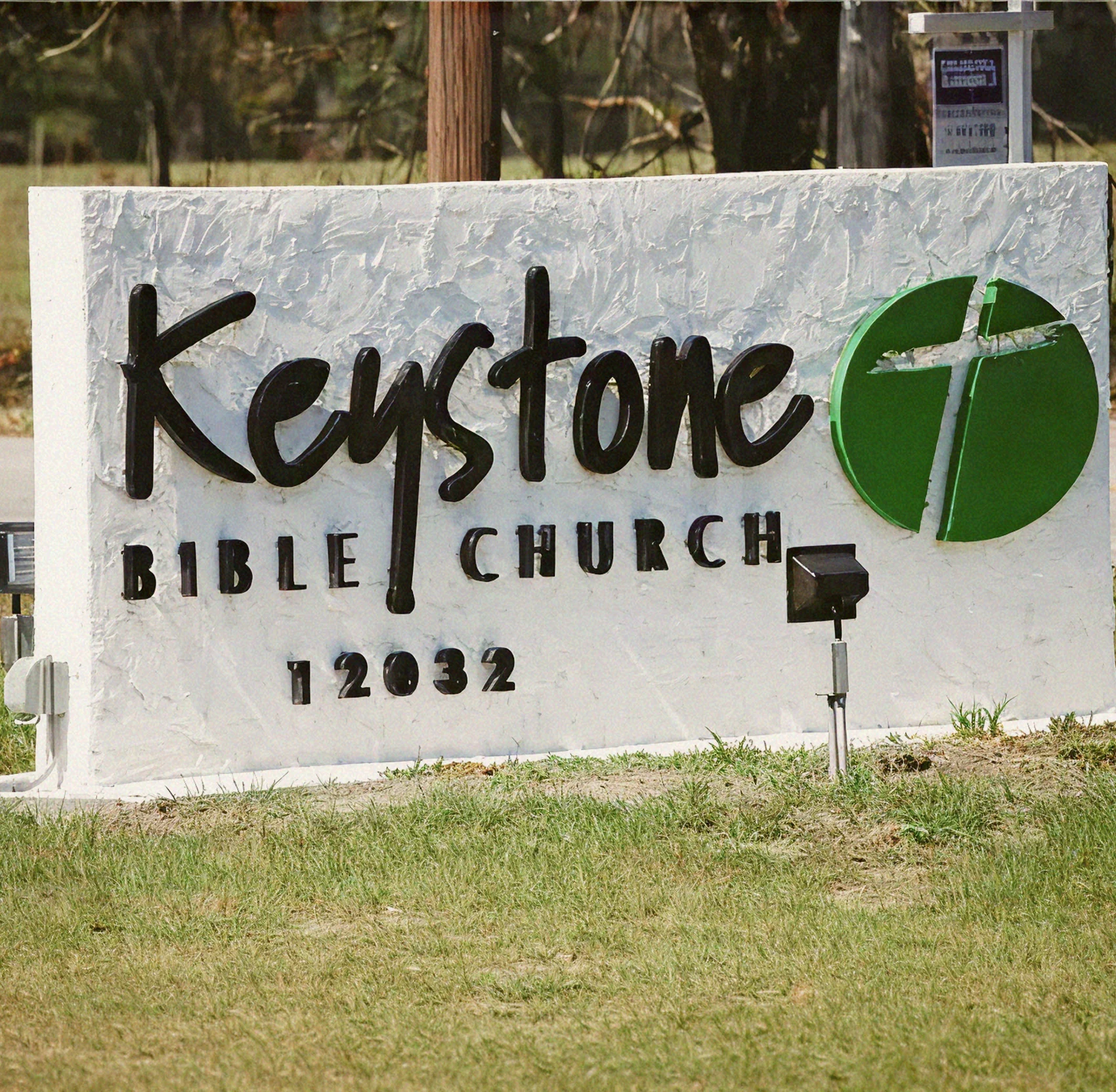 Keystone Bible Church sign at 12032 Tarpon Springs Rd.