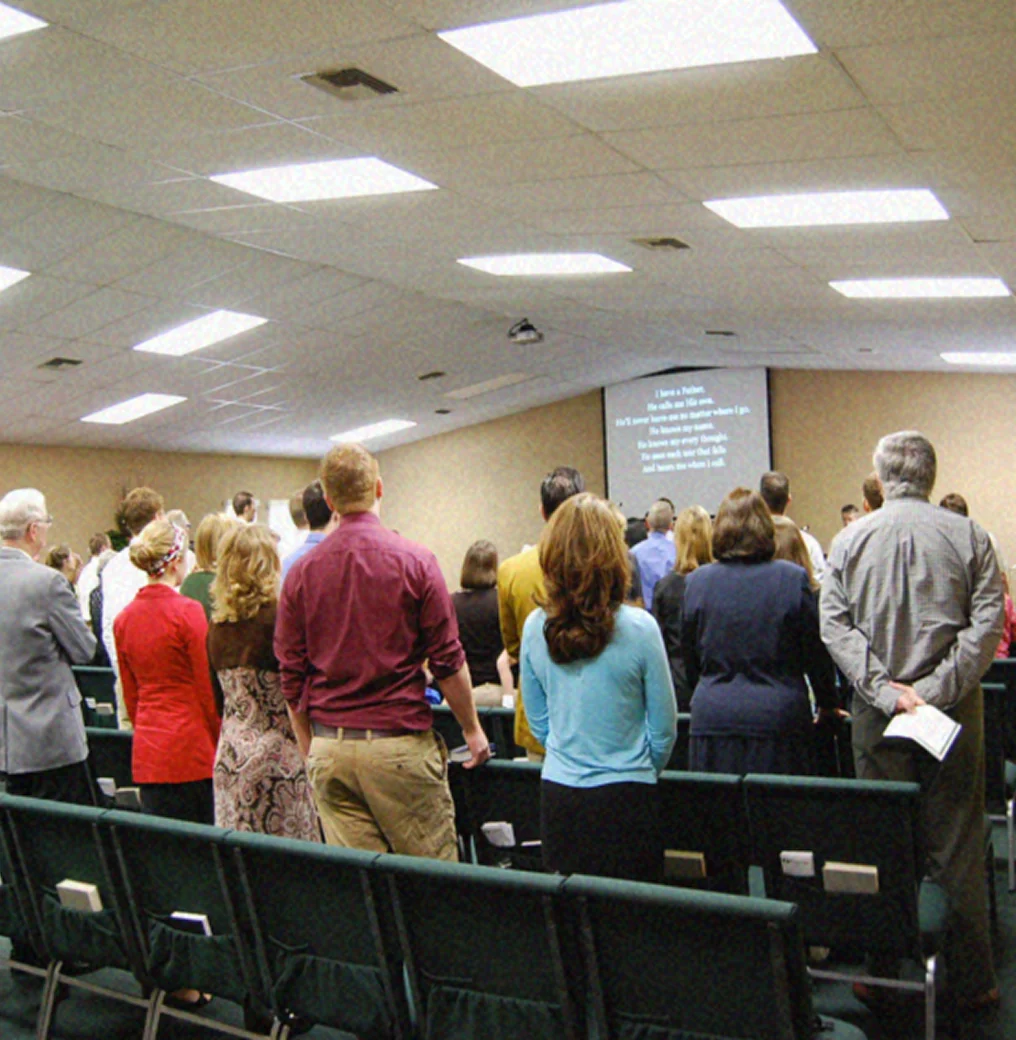 Sunday service at the gymnasium facility